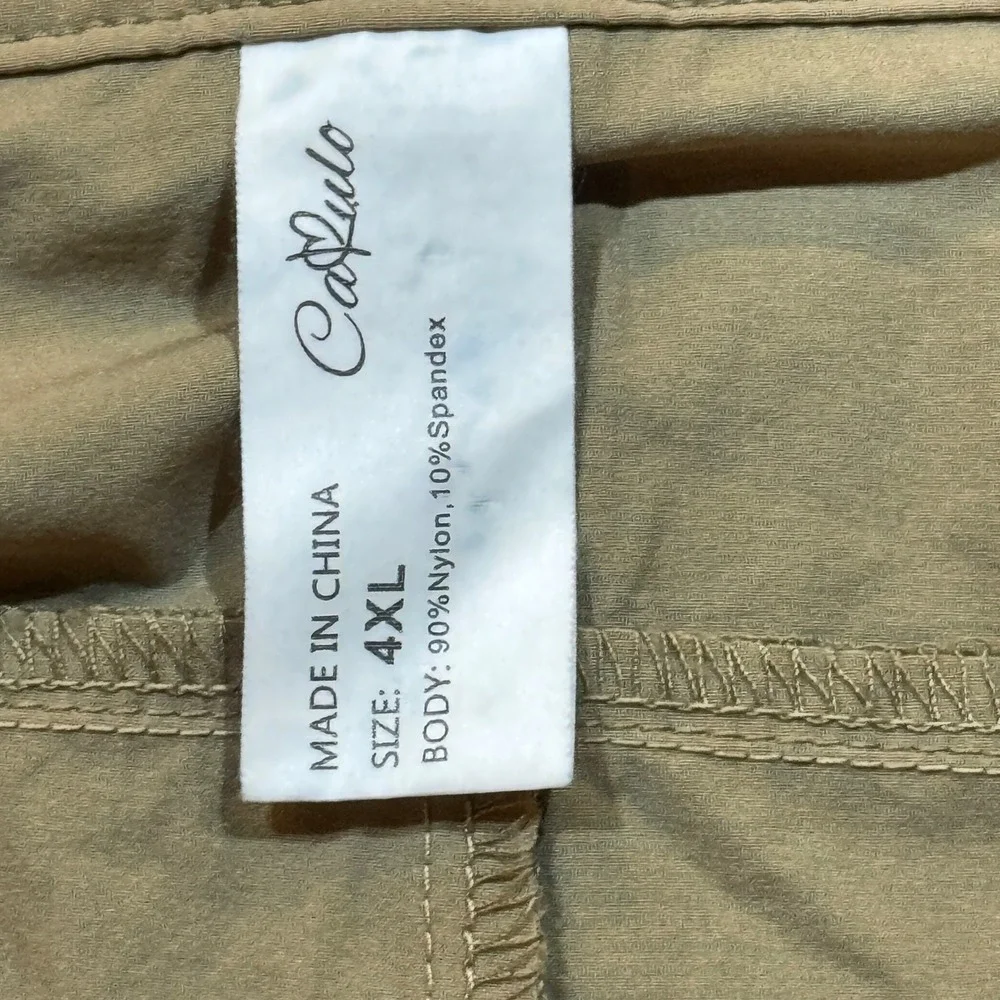 Cakulo Cargo Shorts EUC 4XL Khaki Tan Stretch Lightweight Hiking Performance